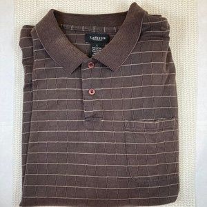 Van Heusen_Men's Large Polo Shirt_Short Sleeve_Color:Brown_Used but fair